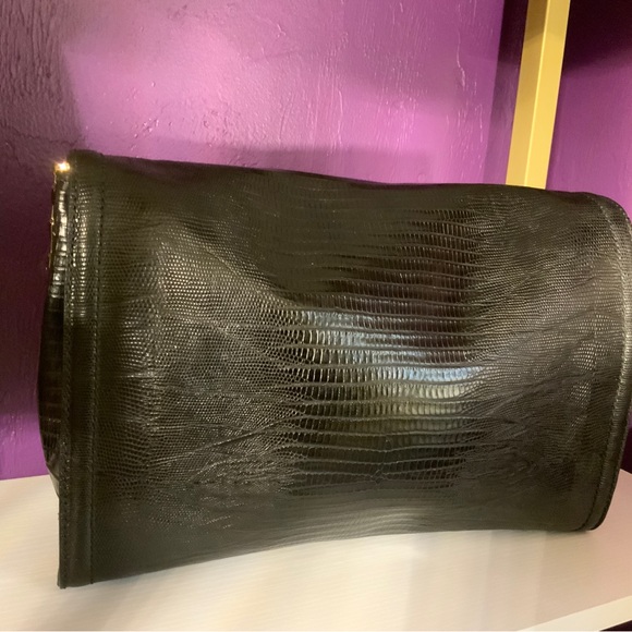 Kate Spade Black Large Scarlette Carroll Park Embossed Exotic Bag - Picture 2 of 10